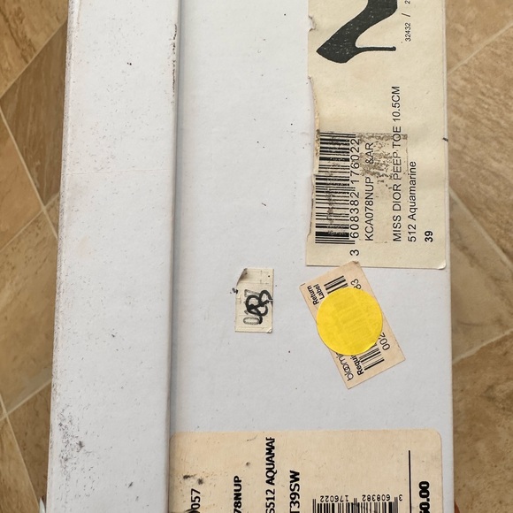 Christian Dior Miss Dior Peep Toe Platform Pump, Python Nabuck,39, Aquamarine - Picture 10 of 10